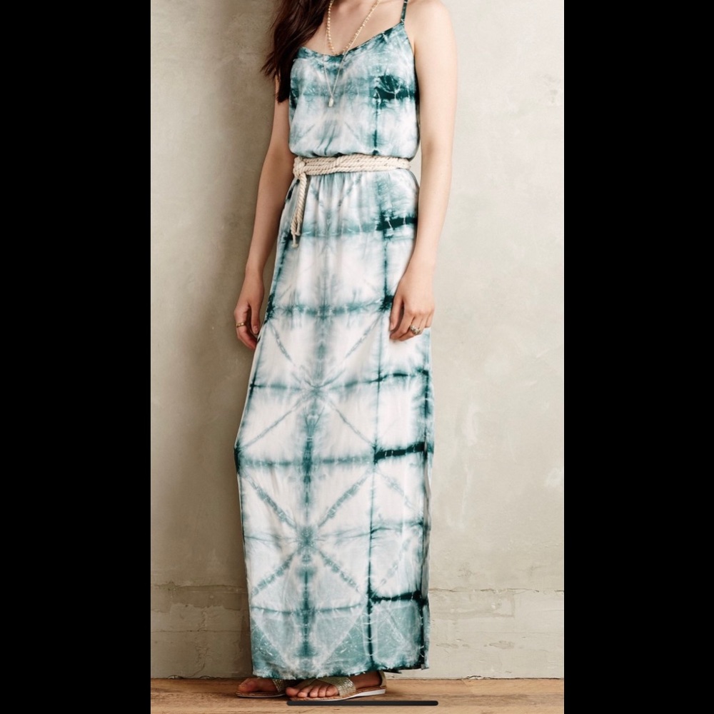 SOLD Anthropologie Shibori Sea Maxi Dress size XSP